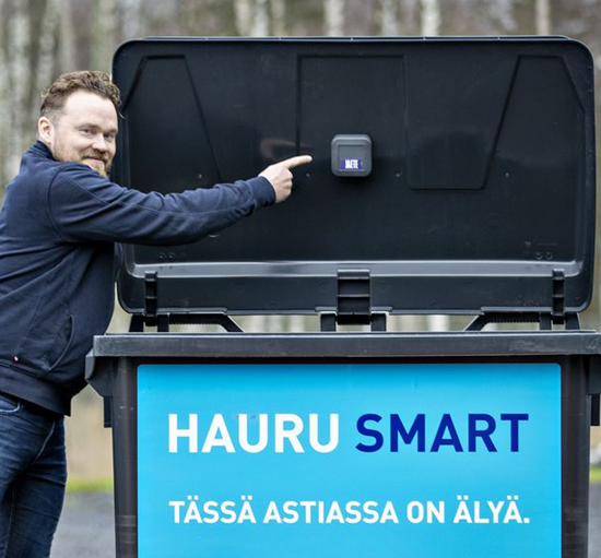 Mikko Hauru points at Jaete sensor